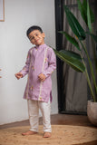 PURPLE CHANDERI KURTA SET