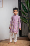 PURPLE CHANDERI KURTA SET