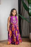 PURPLE PRINTED CAPE SET