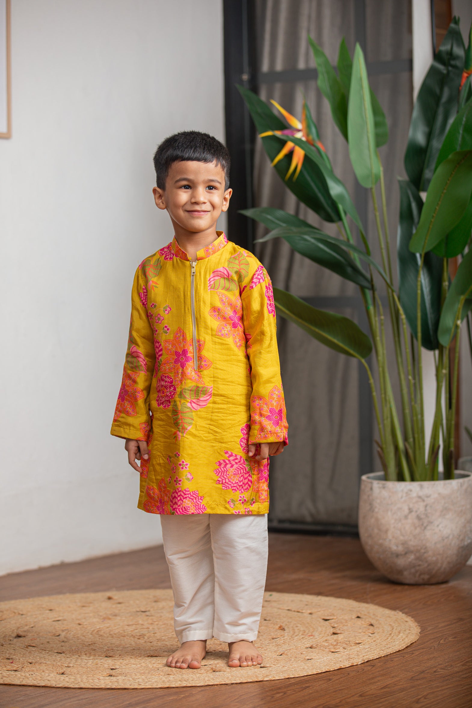 MUSTARD PRINTED KURTA