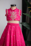 PINK TEMPLE EMBROIDERED GHAGHRA