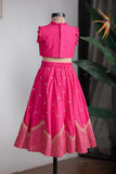 PINK TEMPLE EMBROIDERED GHAGHRA