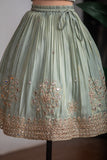 GREEN HEAVY MIRROR GHAGRA