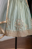 GREEN HEAVY MIRROR GHAGRA
