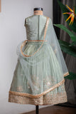 GREEN HEAVY MIRROR GHAGRA