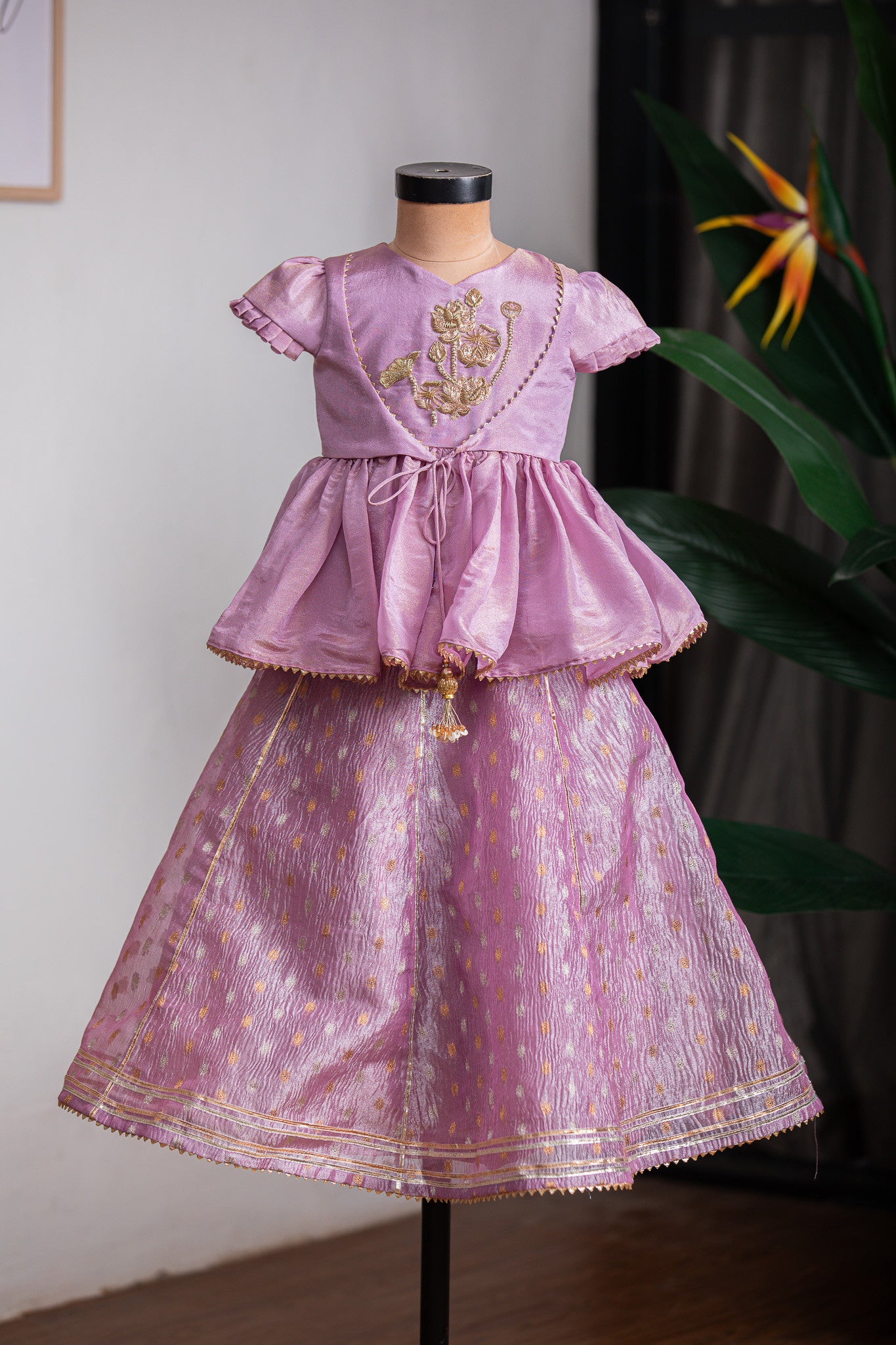 PURPLE ZARI GHAGRA