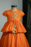 ORANGE LOTUS EMBROIDERED GHAGRA