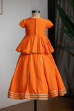 ORANGE LOTUS EMBROIDERED GHAGRA
