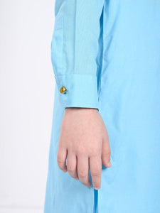 Ziaan Light Blue Pathani Kurta Pajama Set