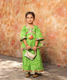 Green Bandhaj Kurti Sharara For Girls