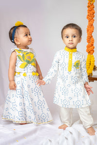 Embroidered Bandhej Kurta