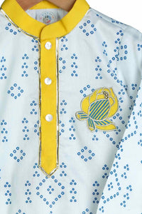 Embroidered Bandhej Kurta