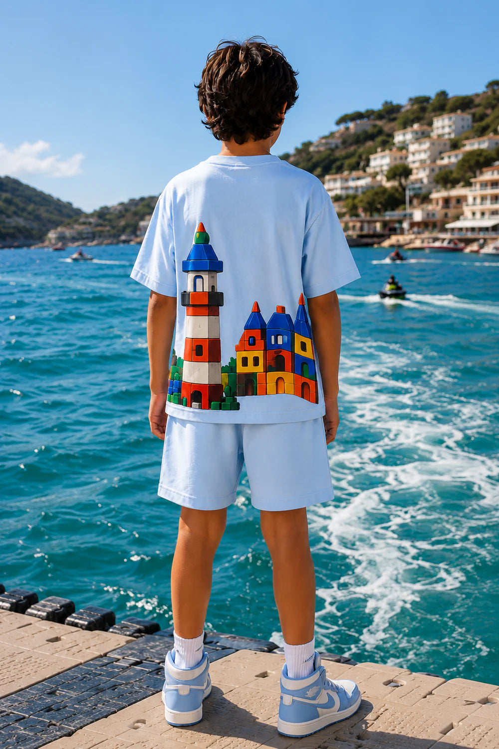 Oversized Light Blue ocean Builders Co-Ord Set