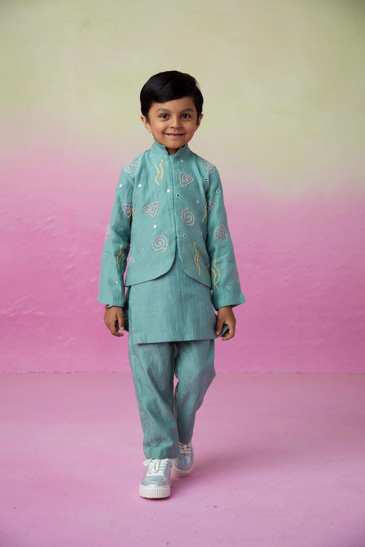 Ocean Voyager Kurta Jacket Set