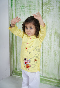 Lemon Yellow Ganipati Kurta