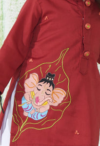 Red Ganpati Kurta