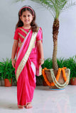 Shaded fuschia pre draped sari