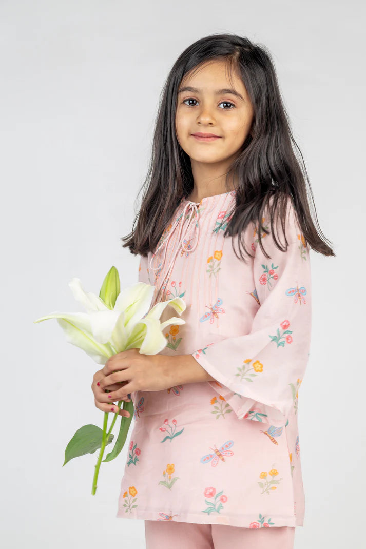 Girls Festive Pintucks Kurta