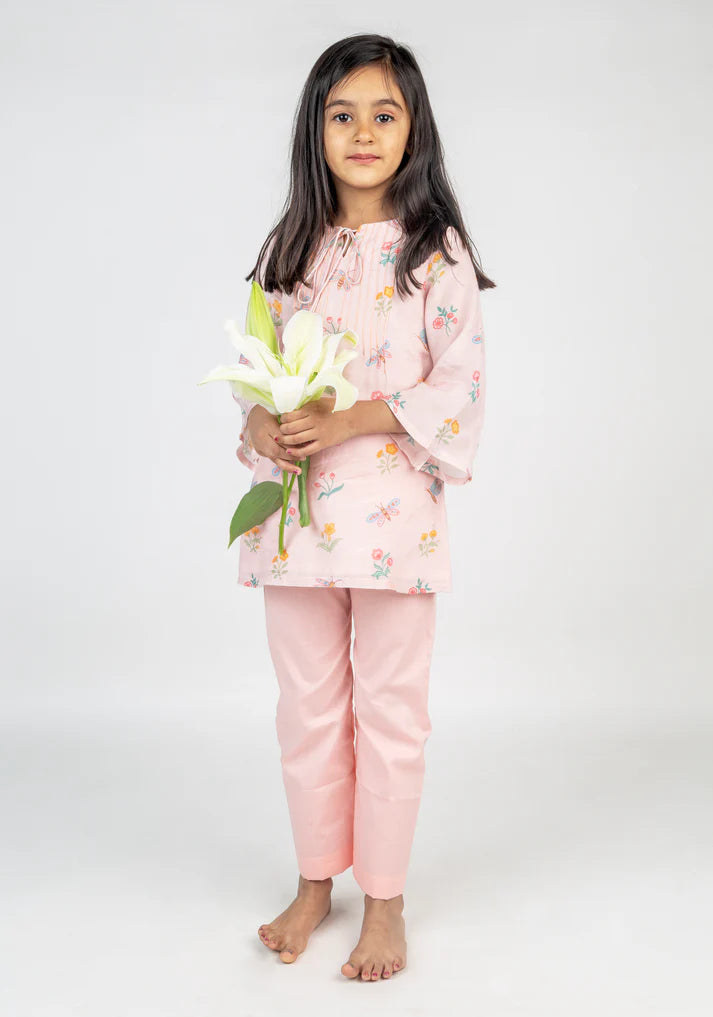 Girls Festive Pintucks Kurta