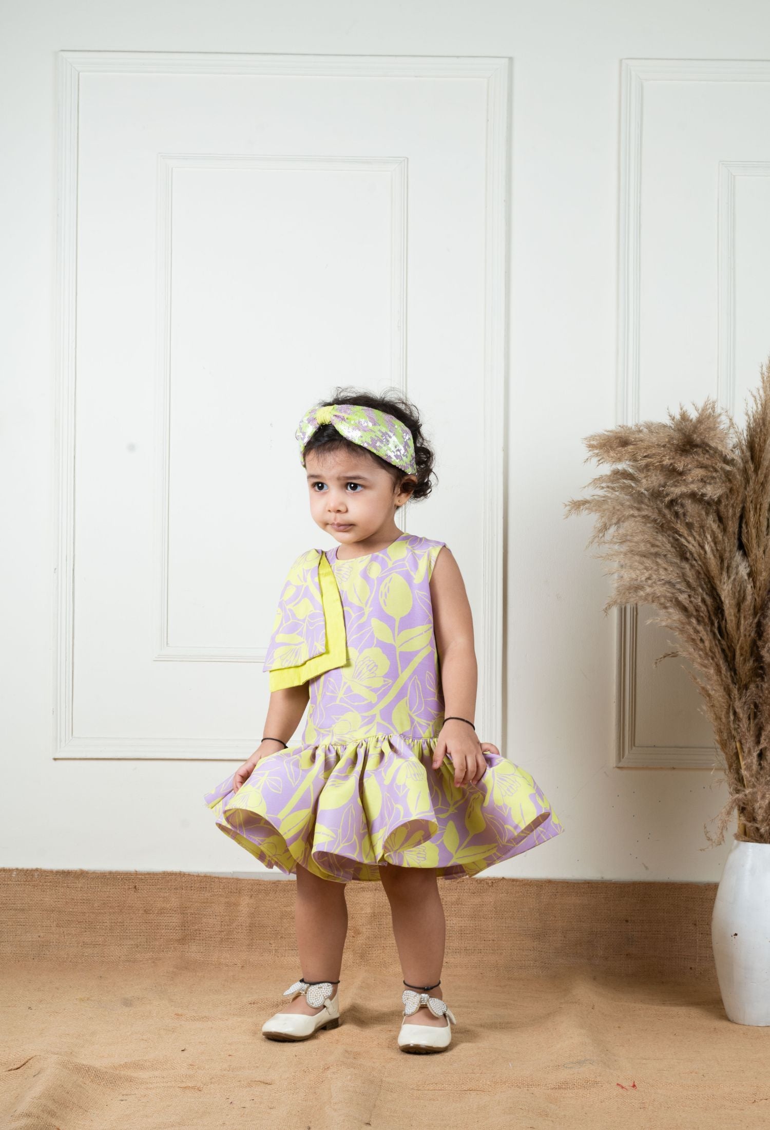 Green Lilac Ruffle Dress