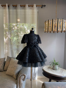 Black Shimmering And Glittering Sequence Dress