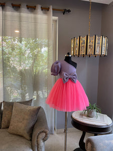 Lavender And Fuchsia Pink Double Bow Dress