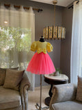 Lemon Fuchsia Pink Double Bow Dress