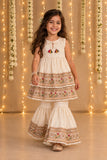 Ivory beaten gold sharara set