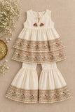 Ivory beaten gold sharara set