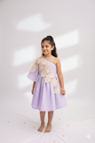 Tissue petals one shoulder dress