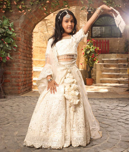 Off White Sequence Embroidery Lehenga Choli