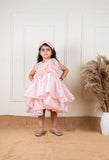 Peach Frill Layered Dress