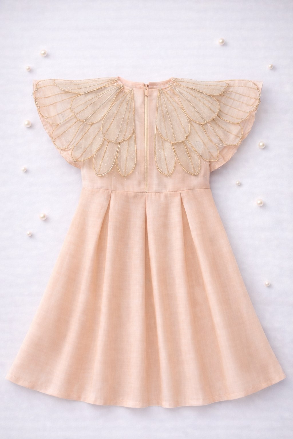 Tissue petals capelet and dress
