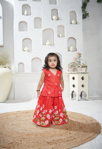 Red Pichwai Sharara Set