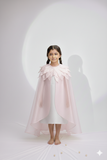 Tissue petals floor length cape and dress