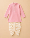 Pink pintuck kurta  and dhoti set