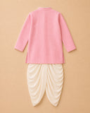Pink pintuck kurta  and dhoti set