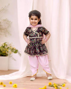 Printed Kurti With Dhoti And Dupatta