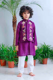 Traditional piurple embroidered kurta set