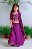 Traditional purple embroidered lehnga set