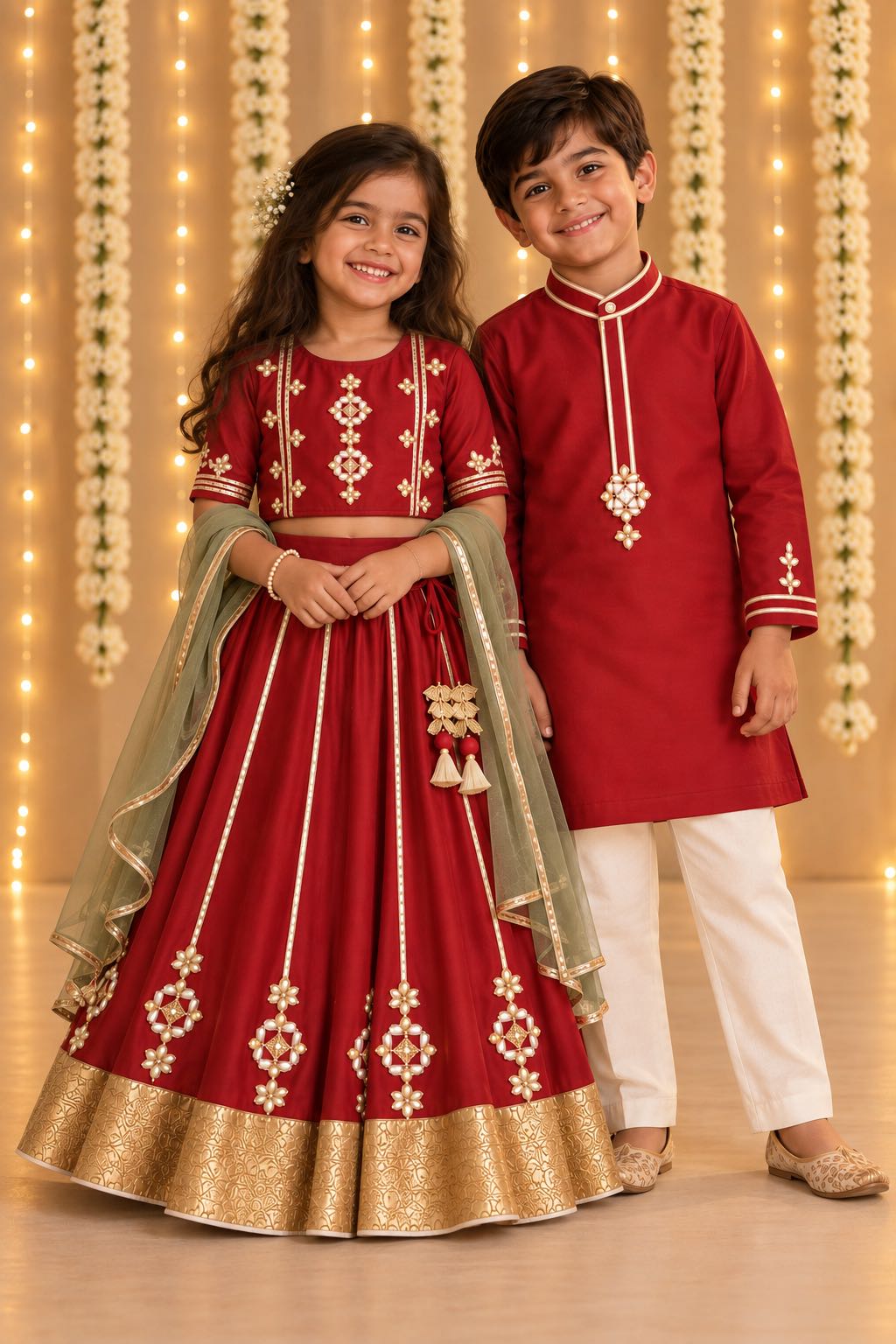 Ruby gota embroidered lehnga