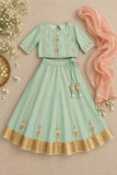 Seagreen gota embroidered lehnga