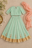 Seagreen gota embroidered lehnga