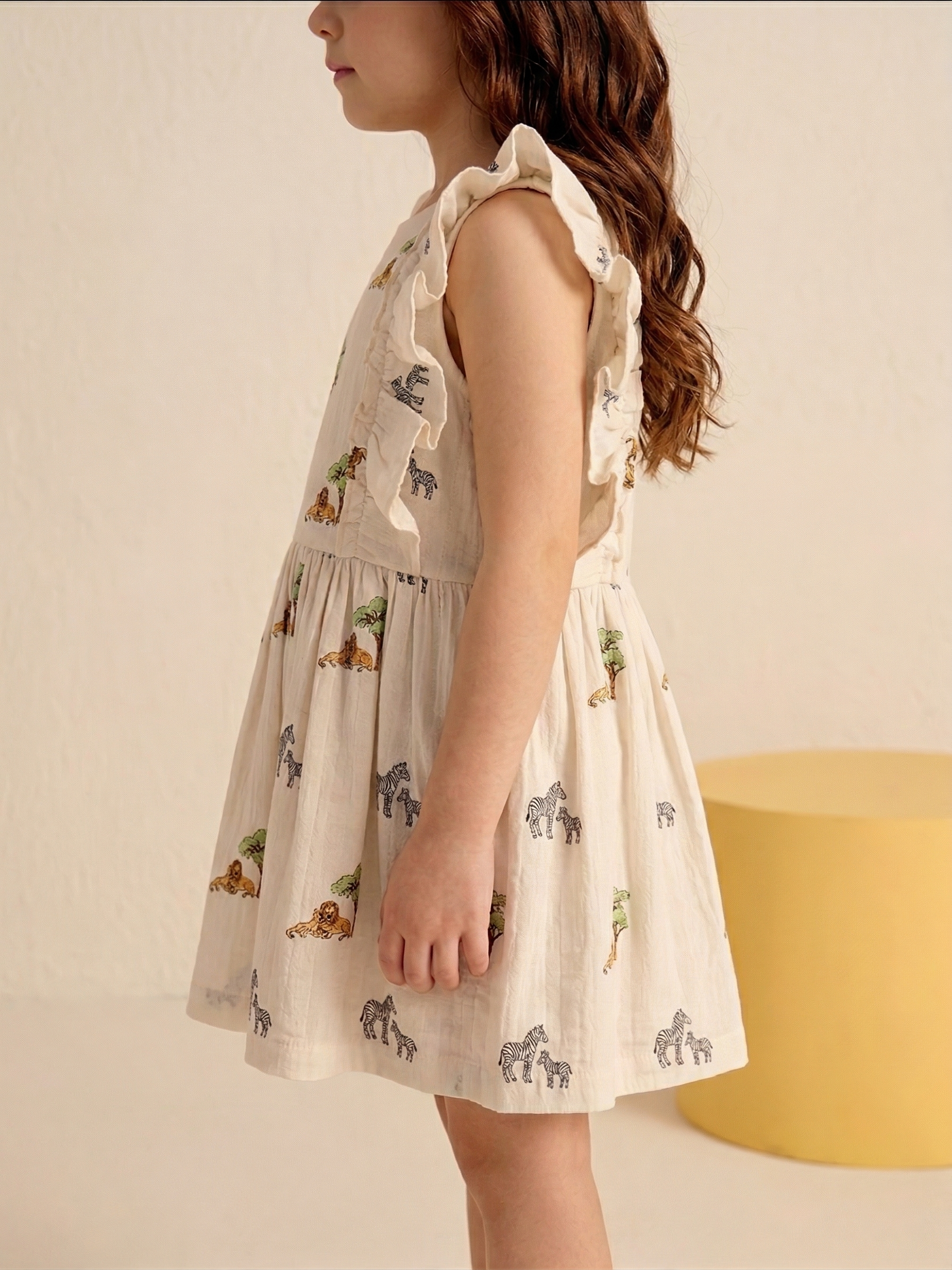 LION SAFARI GIRLS BOW DRESS