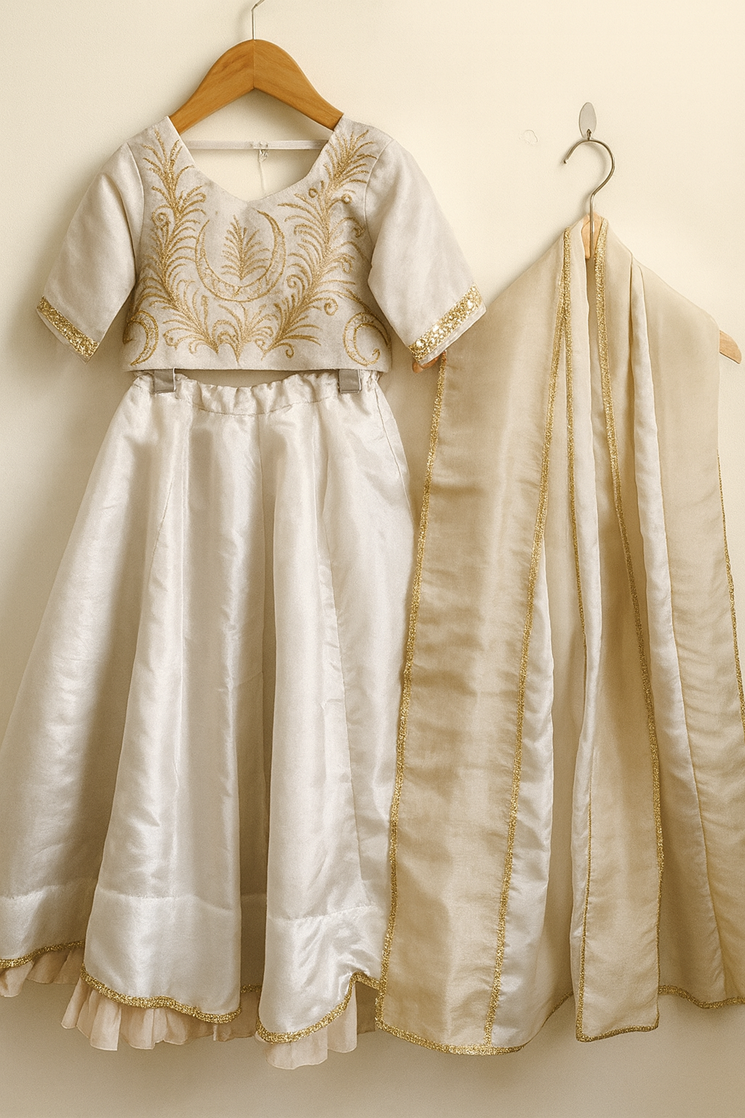 Constellation embroidered tissue lehnga set