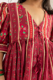 Red Stripes printed muslin top and palazzo set -set of 2