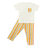 Redstripe Melange Round Neck Half Sleeve Pyjama Set For Kids