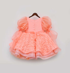 Neon Peach Flower Frock