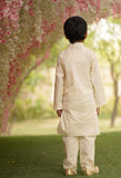 Off white Kurta Jacket and Pant for Boys