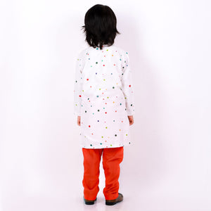 Polka Lion Drape Kurta Set